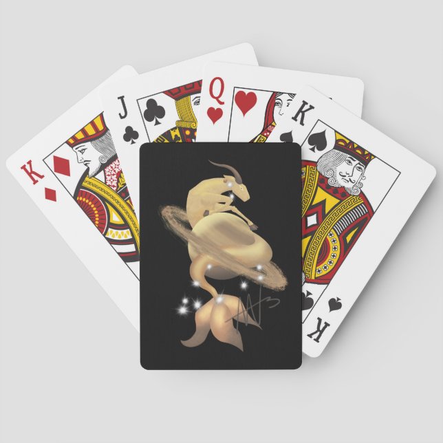 Stellar Capricorn Saturn Zodiac Casinokort (Baksidan)
