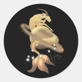 Stellar Capricorn Saturn Zodiac Runt Klistermärke