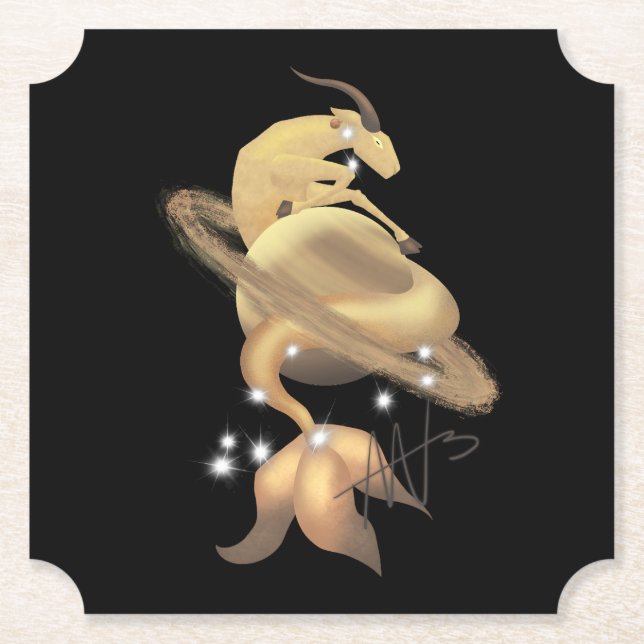 Stellar Capricorn Saturn Zodiac Underlägg Papper (Framsida)