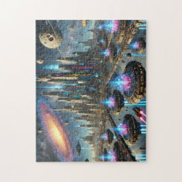 Stellar Cities Futuristic Neon Cityscape Pussel