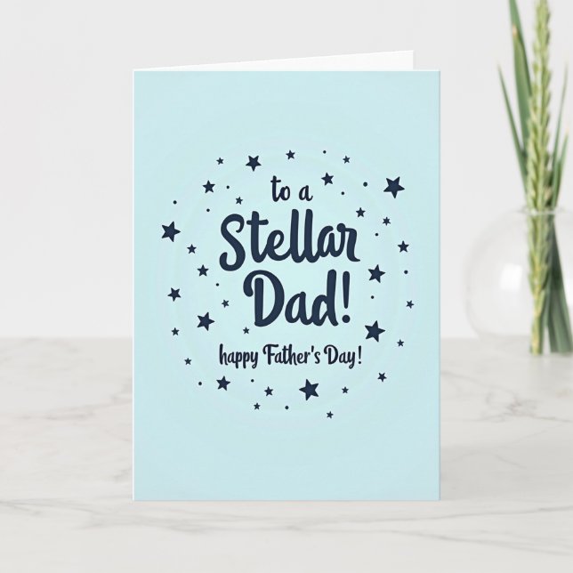 Stellar Dad Navy Skriptkort Kort (Framsida)
