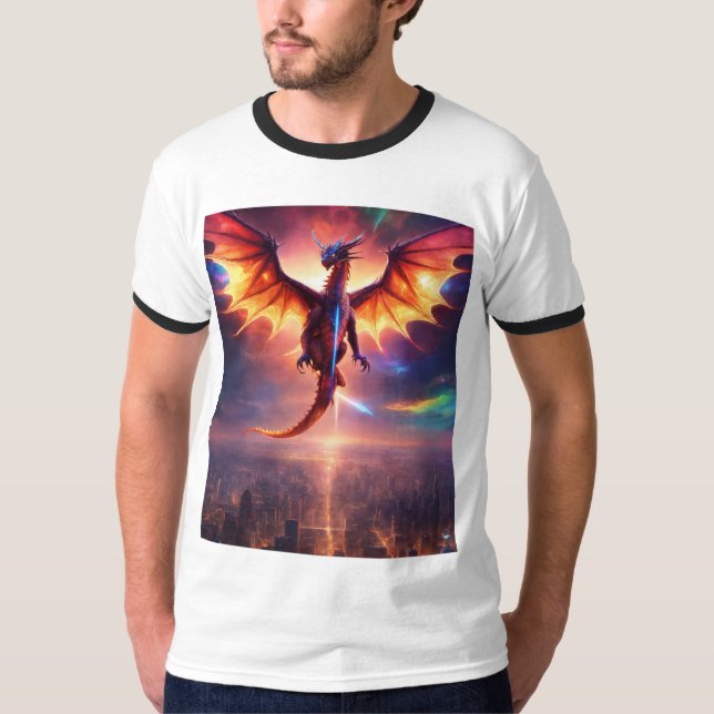 Stellar Dragon Himmel T-Shirt (Framsida)