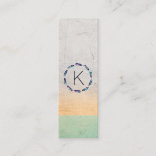 Stellar Feather Monogram Mini Visitkort