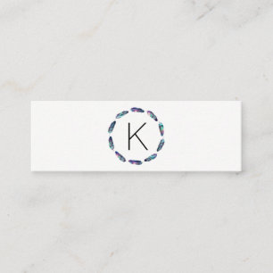 Stellar Feather Mönster med Monogram Mini Visitkort
