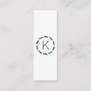 Stellar Feather Mönster med Monogram Mini Visitkort