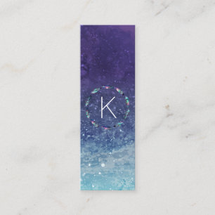 Stellar Feather Mönster med Monogram Mini Visitkort