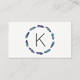 Stellar Feather Mönster med Monogram Visitkort
