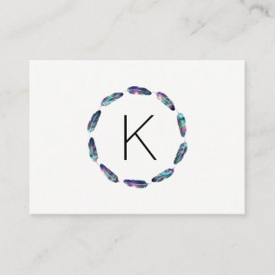 Stellar Feather Mönster med Monogram Visitkort