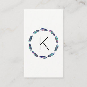 Stellar Feather Mönster med Monogram Visitkort