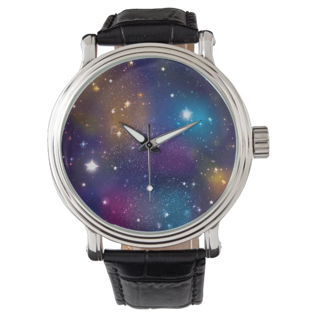 Stellar Galaxy Print Watch Armbandsur (Framsida)