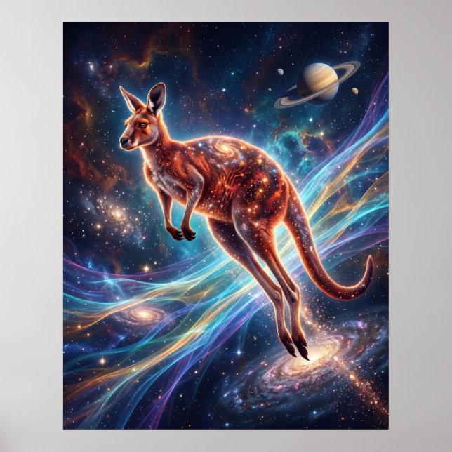 Stellar känguru hoppar solvind konst poster (Framsidan)