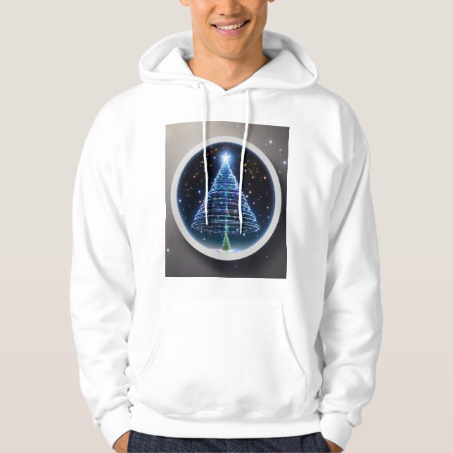 "Stellar Noel: Julgran in Space Hoodie" Hoodie (Framsida)