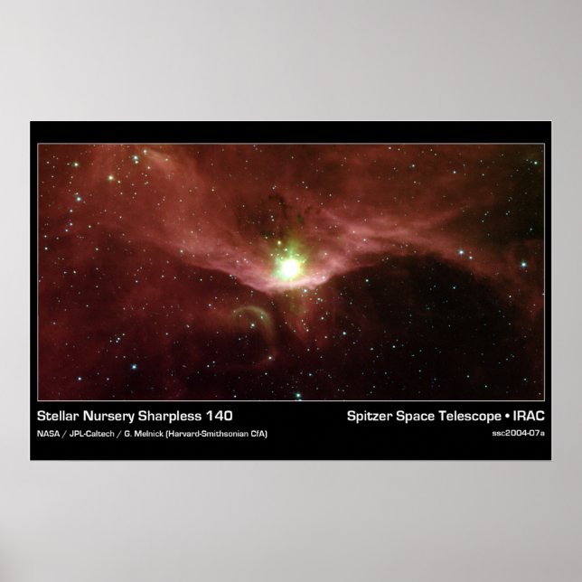 Stellar Nursery Sharpless 140 - Spitzer Telescope Poster (Framsidan)