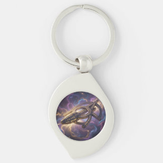 Stellar Path – Journey Through the Universe´14 Swirl Silverfärgad Nyckelring