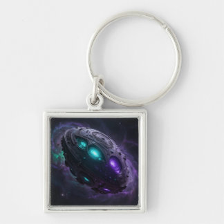 Stellar Path – Journey Through the Universe´1 Fyrkantig Silverfärgad Nyckelring