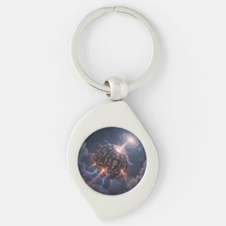 Stellar Path – Journey Through the Universe´4 Swirl Silverfärgad Nyckelring