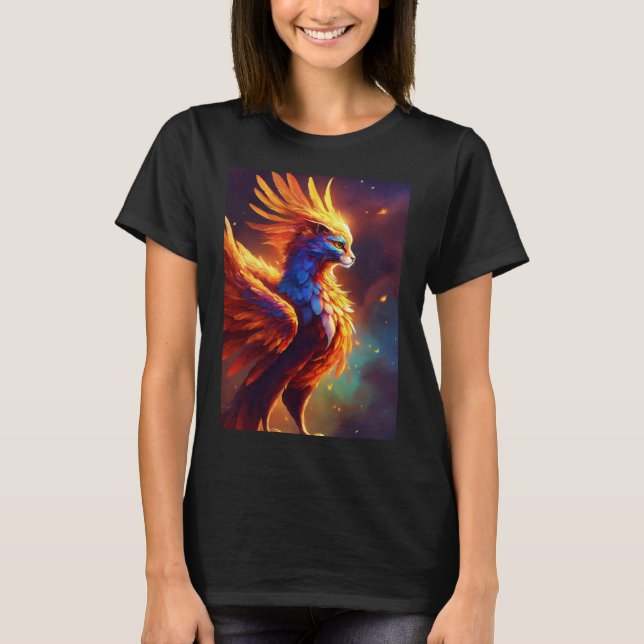 "Stellar Reborn: Cosmic Phoenix Tee" T Shirt (Framsida)