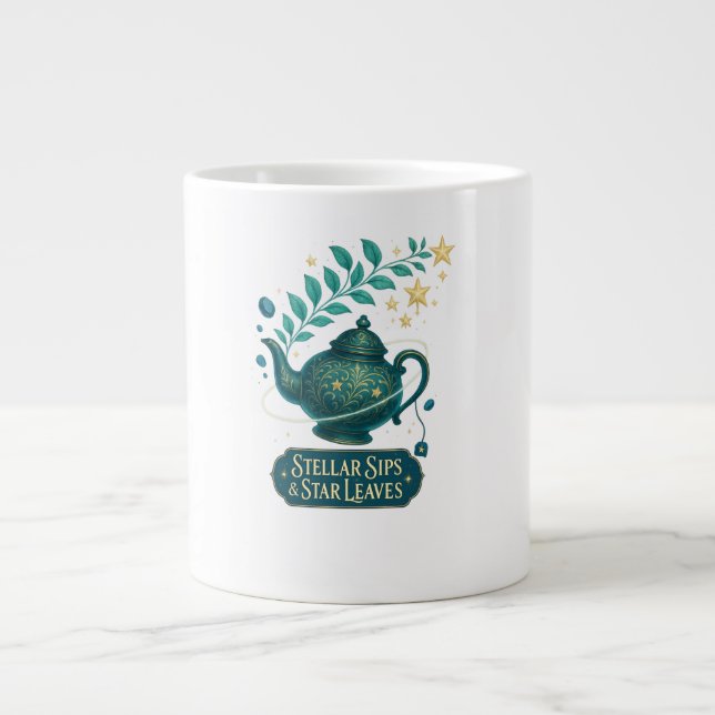 Stellar Sips & Star Lövs Mugg - Cosmic Tea Kopp Jumbo Mugg (Framsidan)