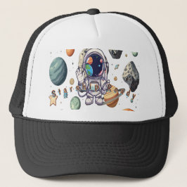 Stellar Space-kap - Galaxy-Thated Hat med planets Keps