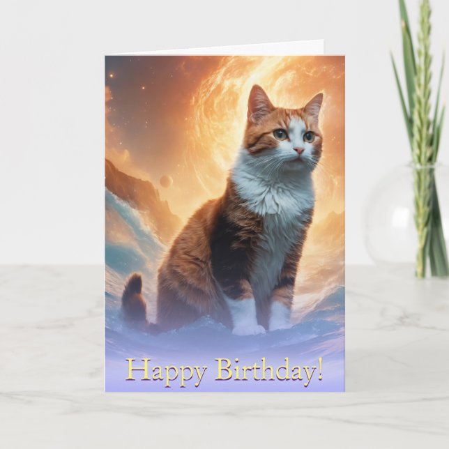 Stellar Surfa: Calico Cats Cosmic Space Wave Kort (Framsida)