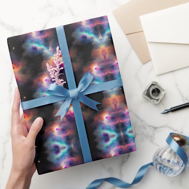 Stellar Symphony Galactic Nebulas Mönster Presentpapper (Gifting)