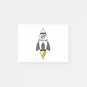 Stellar till Måne raketen Post-it Block