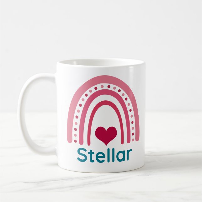 Stellar Viva Magenta Boho Rainbow Kaffemugg (Vänster)