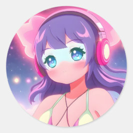 Stellargroove Ayumi Round Sticker #01 Runt Klistermärke