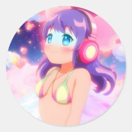 Stellargroove Ayumi Round Sticker #03 Runt Klistermärke
