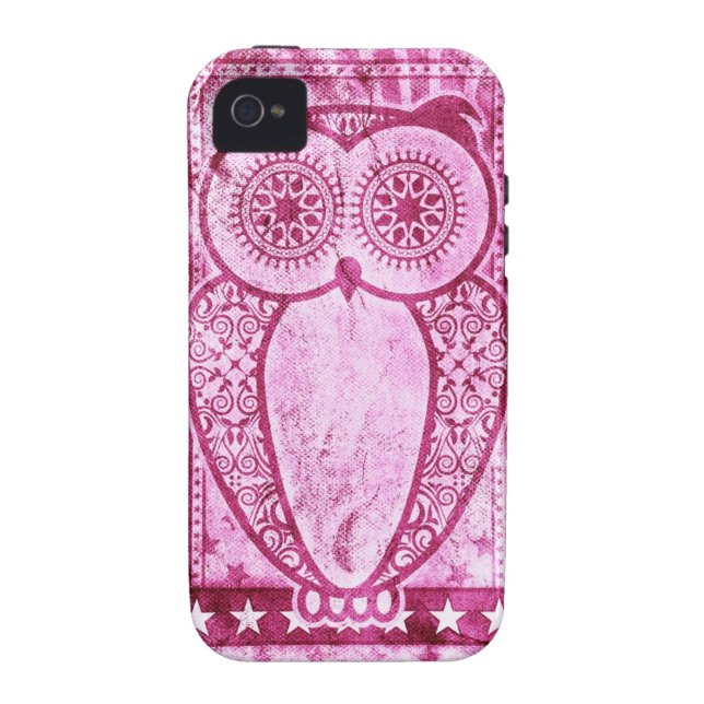 StellaRoot rosa jeansHootie uggla Case-Mate iPhone Skal (Baksidan)