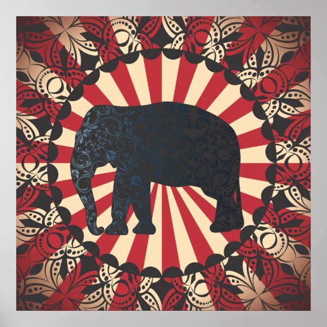 StellaRoot Vintage Circus Elephant Free Mandarin Poster (Framsidan)