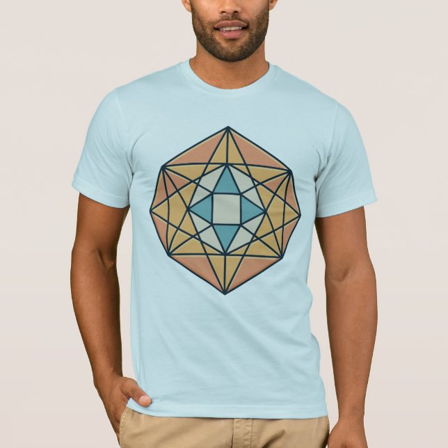 Stellarsymmetri i helig-geometrisk form t shirt (Framsida)