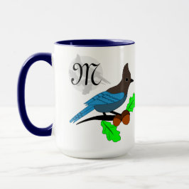 Steller Blue Jay Monogram Mugg