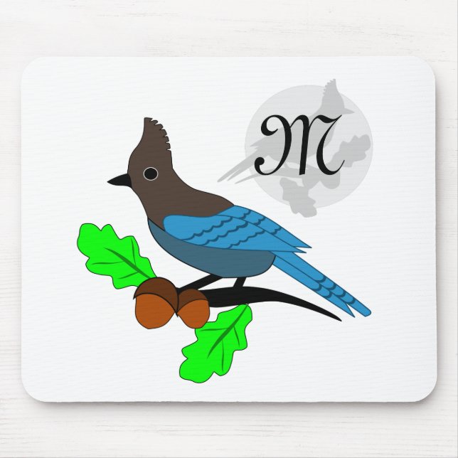 Steller Blue Jay Monogram Musmatta (Framsidan)