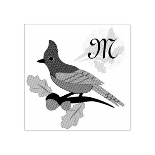 Steller Blue Jay Monogram Stämpel