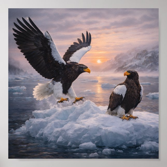 Steller’s Sea Eagle (Haliaeetus pelagicus) – Poster (Framsidan)