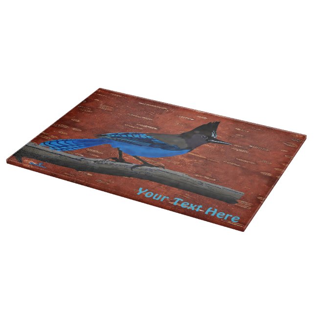 Stellers Jay On Inner Birch Bark (Hörn)