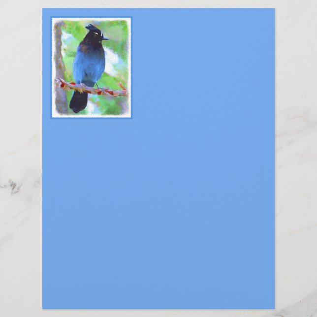 Stellers Jay Painting - Original Bird Art (Framsida)