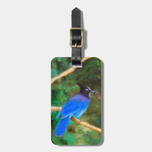 Stellers Jay Painting - Original Bird Art Bagagebricka