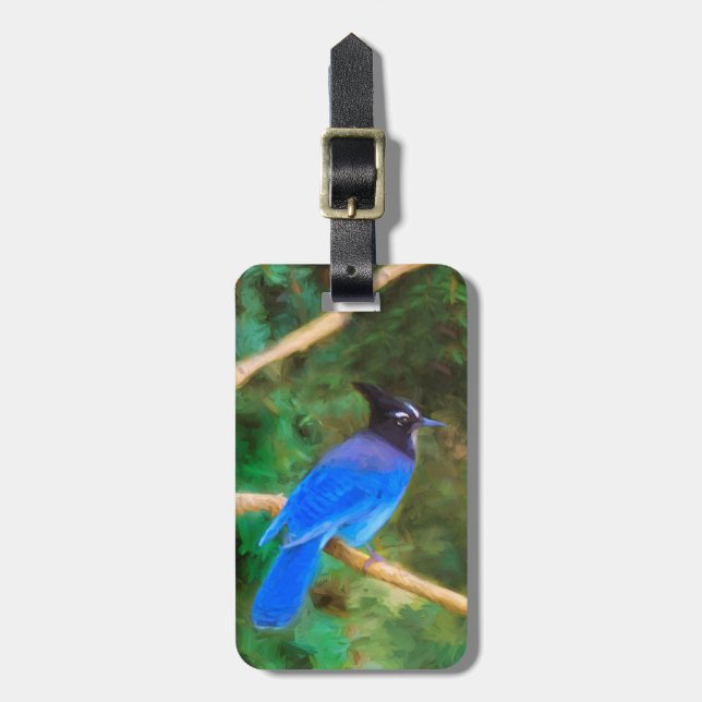 Stellers Jay Painting - Original Bird Art Bagagebricka (Vertikal Framsida)