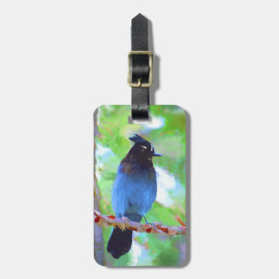 Stellers Jay Painting - Original Bird Art Bagagebricka