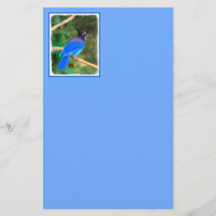 Stellers Jay Painting - Original Bird Art Brevpapper