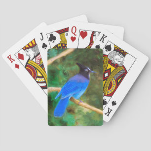 Stellers Jay Painting - Original Bird Art Casinokort