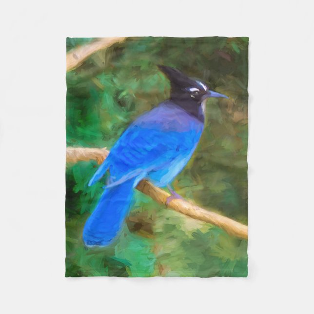 Stellers Jay Painting - Original Bird Art Fleecefilt (Framsidan)