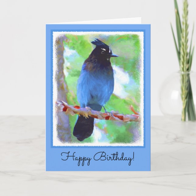 Stellers Jay Painting - Original Bird Art Kort (Framsida)