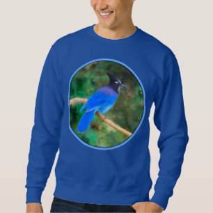 Stellers Jay Painting - Original Bird Art Lång Ärmad Tröja