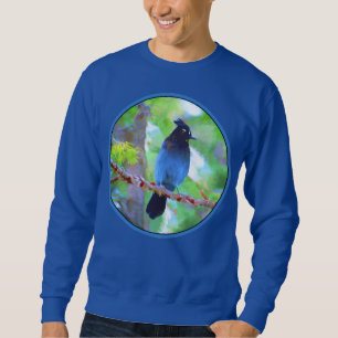 Stellers Jay Painting - Original Bird Art Lång Ärmad Tröja