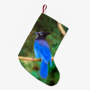 Stellers Jay Painting - Original Bird Art Liten Julstrumpa