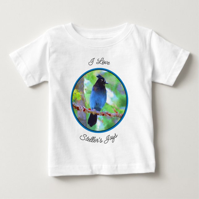 Stellers Jay Painting - Original Bird Art T Shirt (Framsida)