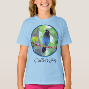 Stellers Jay Painting - Original Bird Art T-Shirt